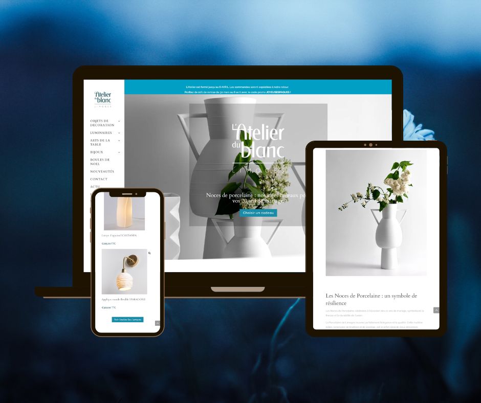 Optimisation SEO boutique en ligne Porcelaine de Limoges L'Atelier du Blanc