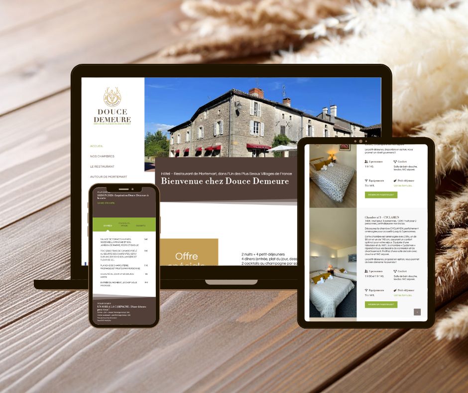 Création site vitrine hôtel restaurant Haute-Vienne Douce Demeure