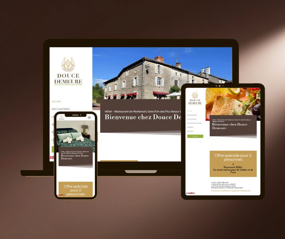 Création site vitrine hôtel restaurant Haute-Vienne Douce Demeure